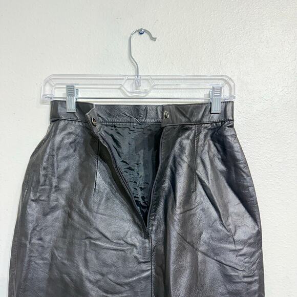 Pelle Club Black Leather Mini Pencil Skirt Sz 8 - Picture 8 of 11